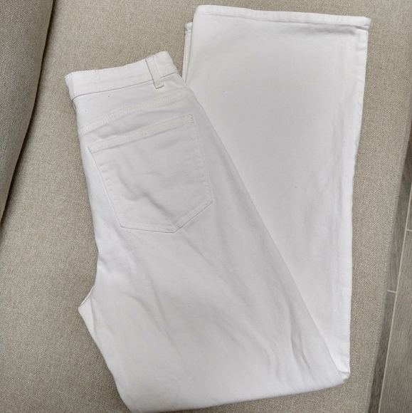H&M White High Waisted wide leg jeans - Picture 6 of 13